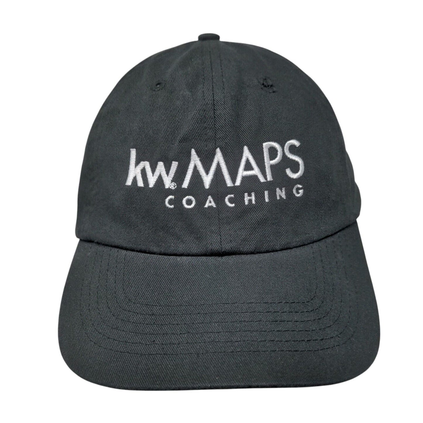 KW Maps Coaching Slideback Hat Black OSFM Embroidered Vent Holes