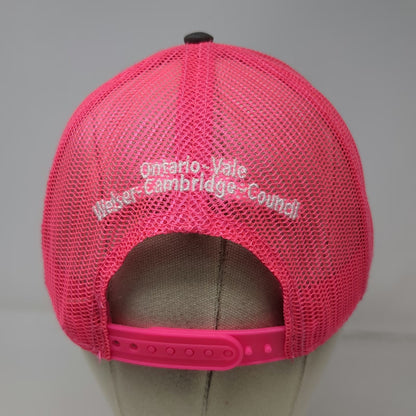 Cap America Gray Pink One Size Trucker Hat Farmers Supply Co-op Mesh Snapback