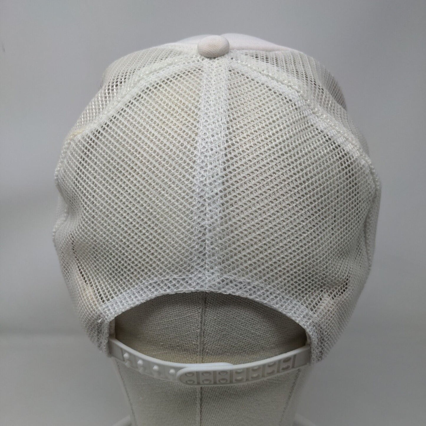 Indiana Federal Credit Union Trucker Hat White OS Mesh Back Suede Puff Rope