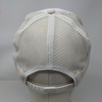 Indiana Federal Credit Union Trucker Hat White OS Mesh Back Suede Puff Rope