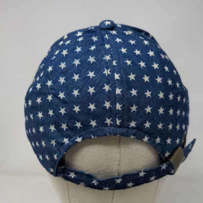 Steve Madden Slideback Hat Blue One Size White Stars All Over Print
