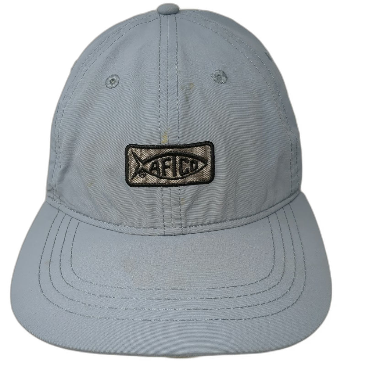 AFTCO Baseball Cap Blue One Size Strapback Nylon Fishing Hat Fish Logo Patch