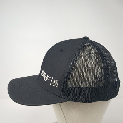 SRF Snapback Mesh Back Trucker Hat Black One Size Adjustable Richardson