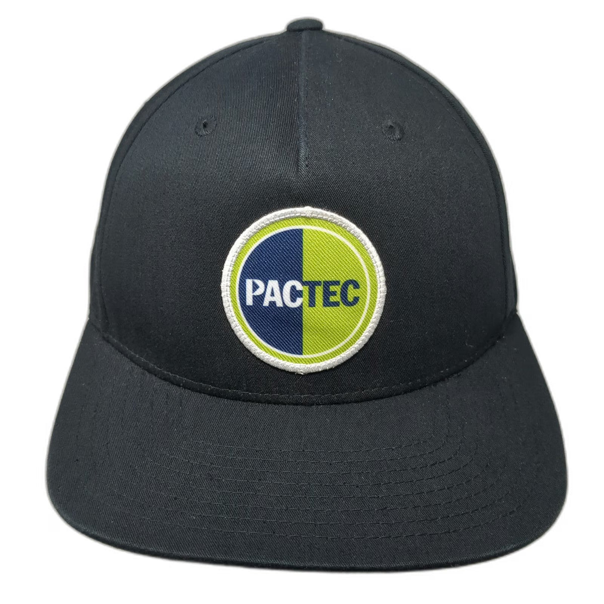 Richardson 5 Panel Black One Size Snapback PACTEC Logo Patch Flat Bill Cap Hat