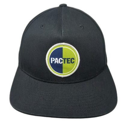 Richardson 5 Panel Black One Size Snapback PACTEC Logo Patch Flat Bill Cap Hat