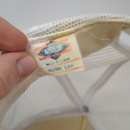 Nissin Trucker Hat White One Size Wings of Wenatchee Apple Logo Snapback Rope