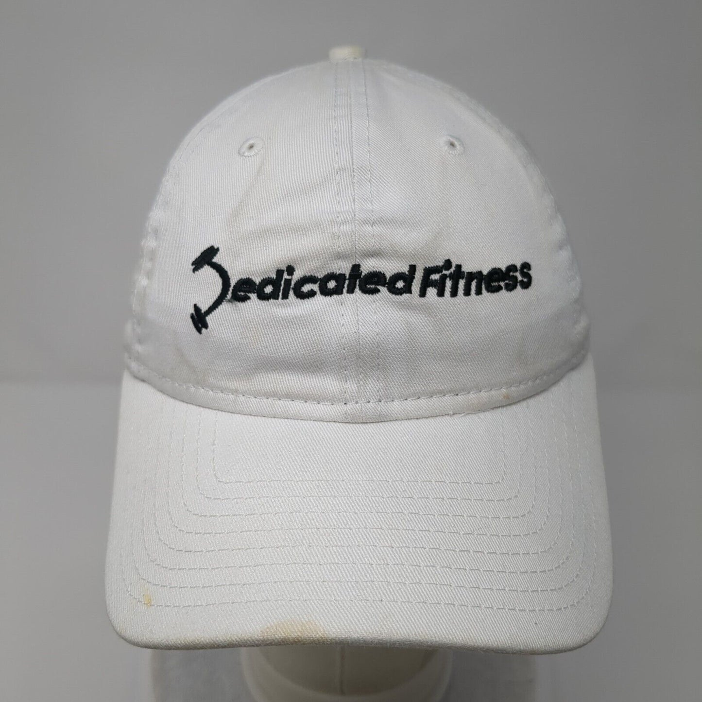 Dedicated Fitness Slideback Hat White OSFM Embroidered New Era 9Twenty