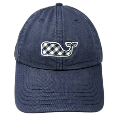 Vineyard Vines Baseball Cap Blue One Size Gingham Whale Leather Slideback Hat