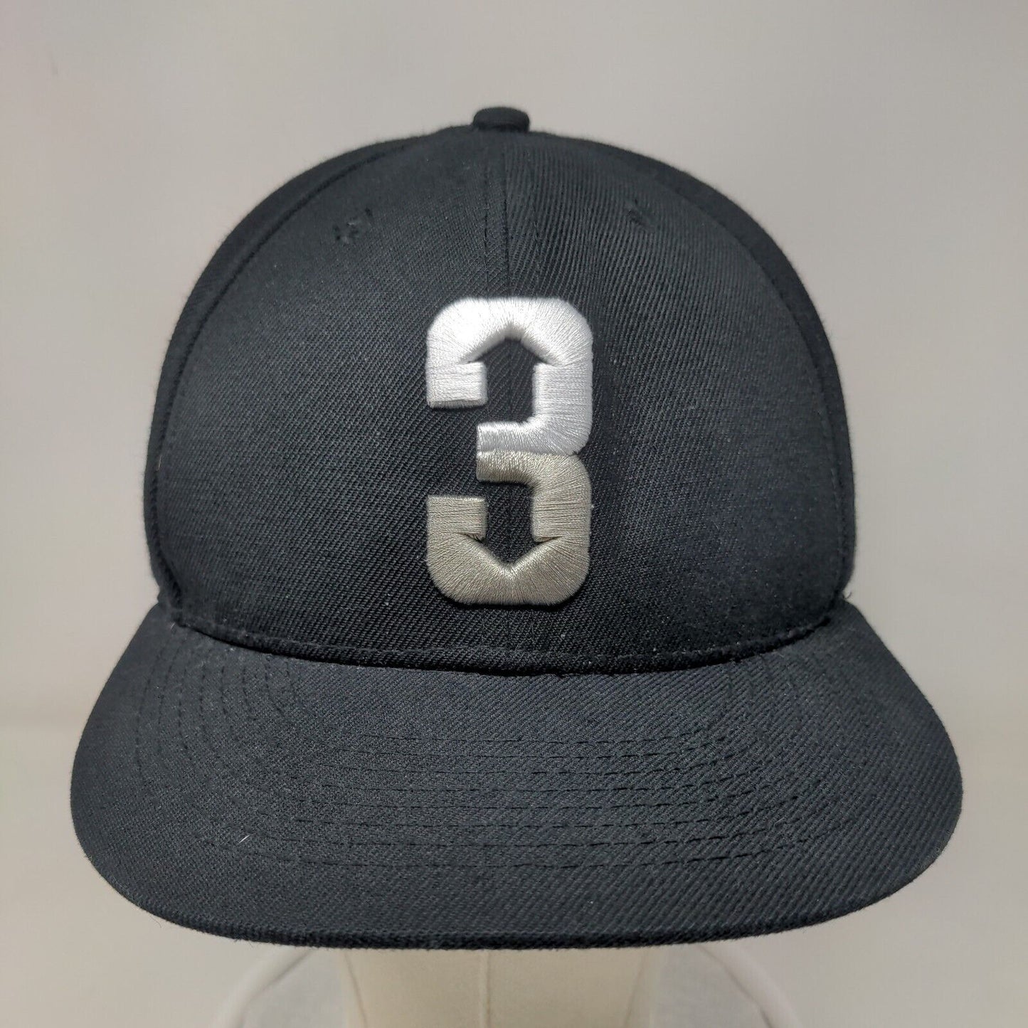 Baseballism Men's Snapback Hat Black Embroidered Logo #3 Adjustable