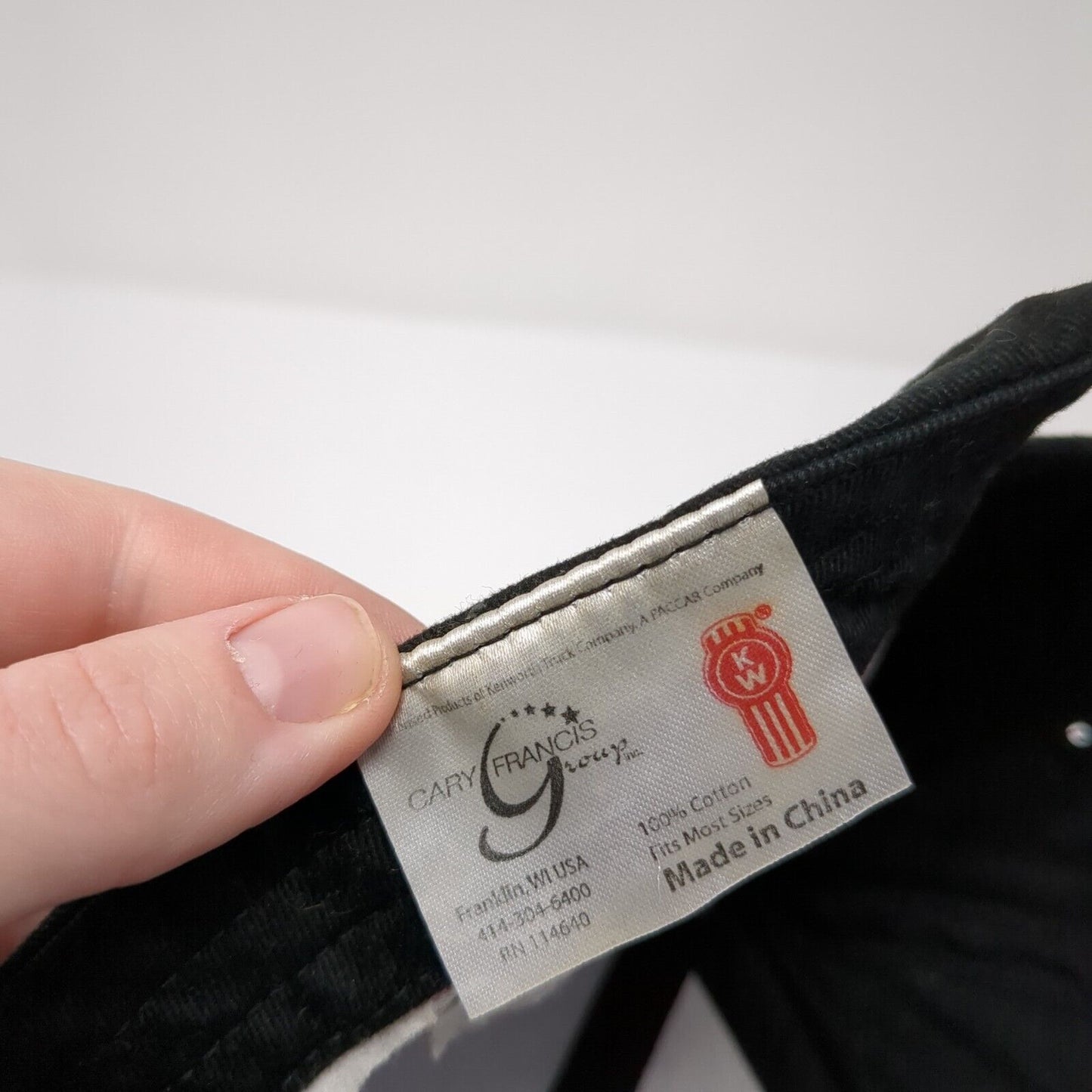 KW Kenworth Trucker Strapback Hat Black One Size Adjustable Embroidered 6 Panel