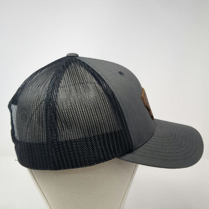 Range Leather Company Trucker Hat Gray One Size Montana Trophy Outfitters Elk