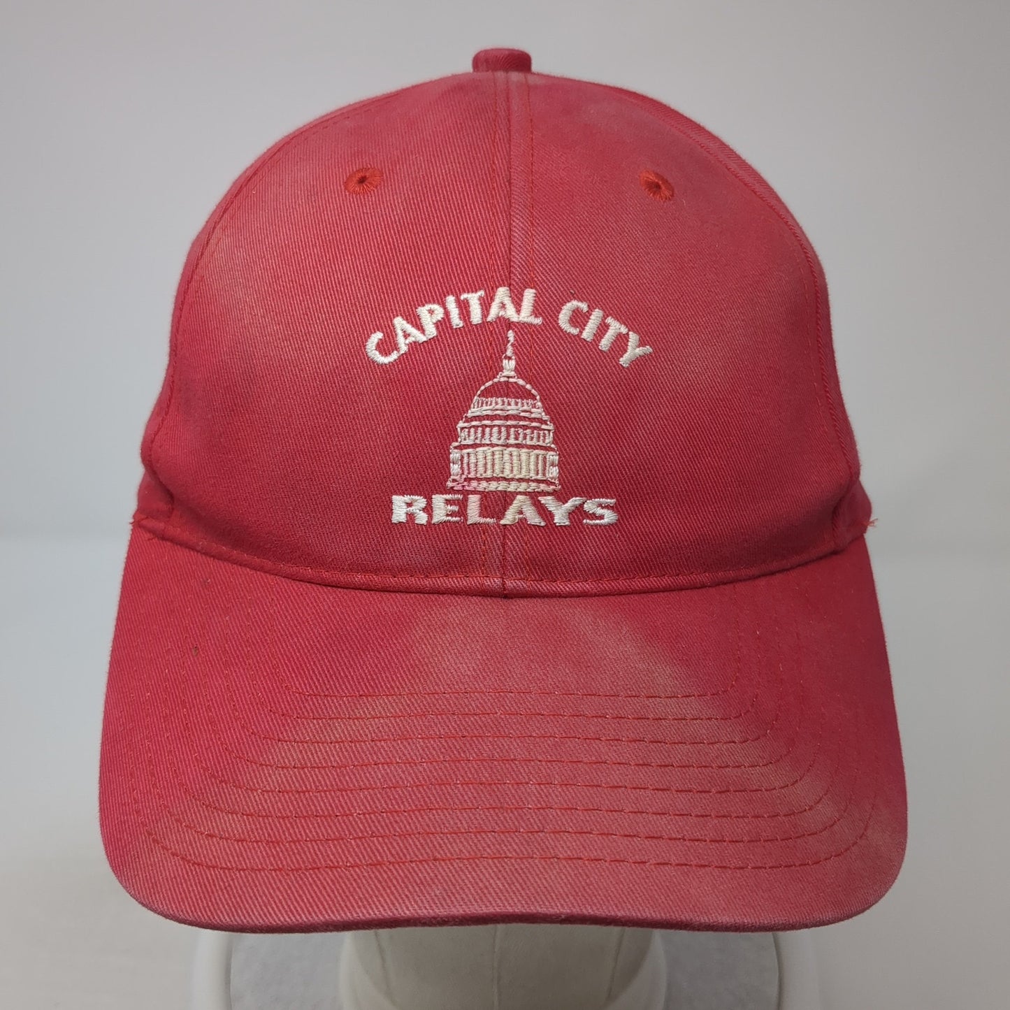 Capital City Relays Strapback Hat Red One Size Adjustable Hit Wear