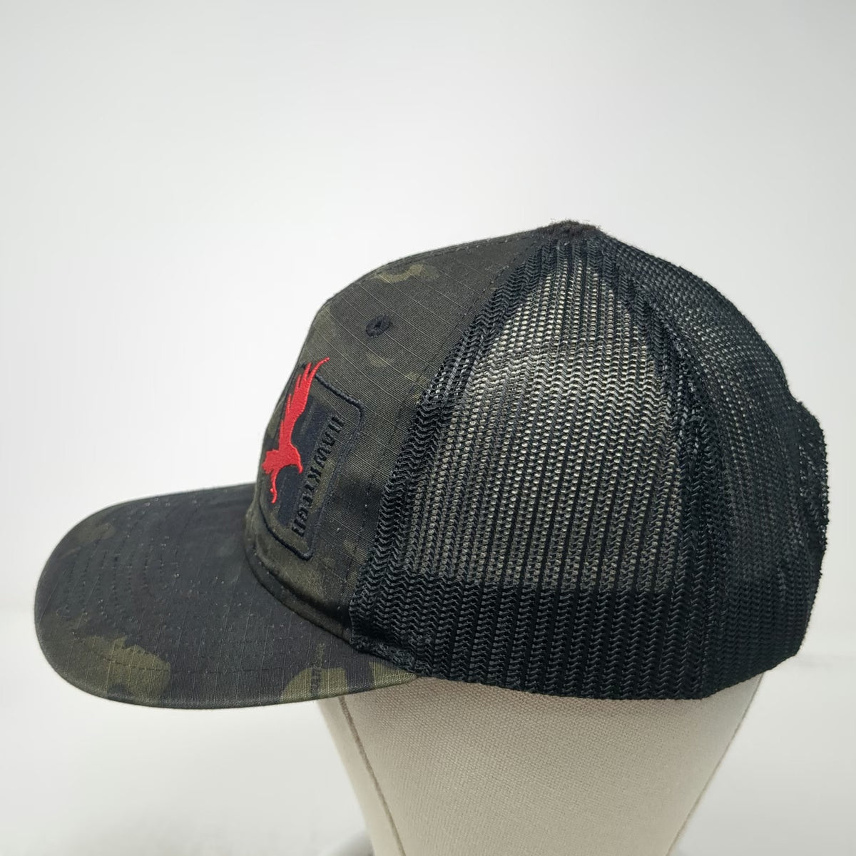 Richardson Trucker Hat Black Camo One Size Red Hawktech Mesh Snapback hat