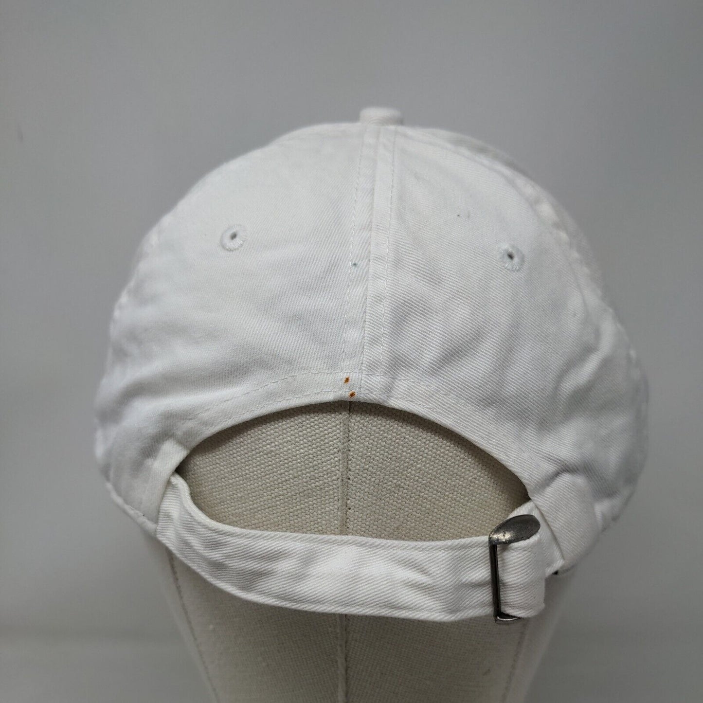 SunTrust Slideback Hat White OSFA Embroidered Adjustable Solid 6 Panel