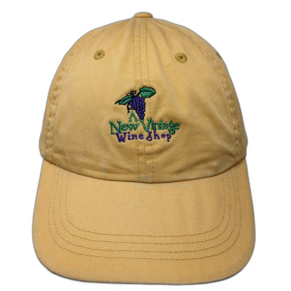 Port Authority Baseball Cap Yellow One Size Wine Shop Grapes Embroidered Hat