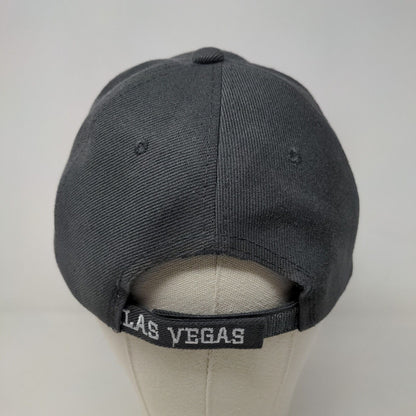 Unbranded Men's Strapback Hat Gray Adjustable Embroidered Logo Las Vegas