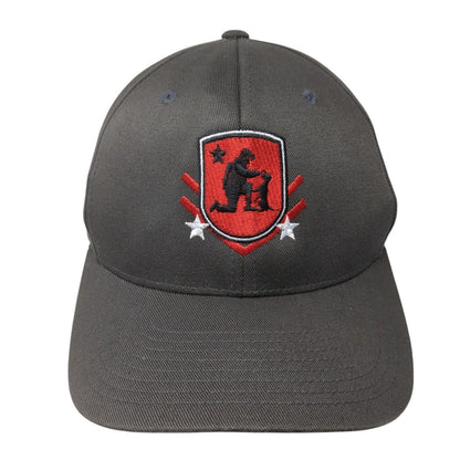 Shelter To Soldier Fitted Hat Gray S/M Embroidered Flexfit Port Authority