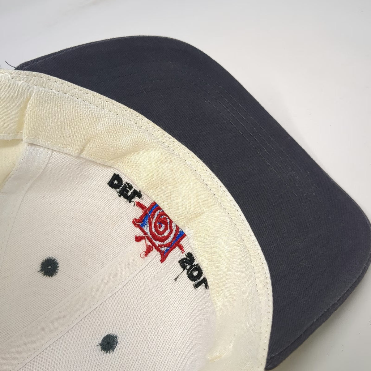 Del Sol Baseball Cap Beige Blue One Size Slideback Hat Sun Powered Graphic Logo
