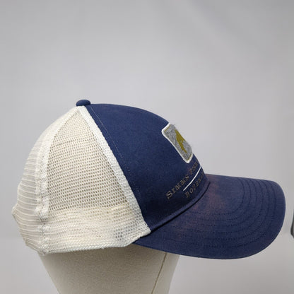 Simms Fishing Products Bozeman Montana Snapback Trucker Hat Blue OS Mesh Back