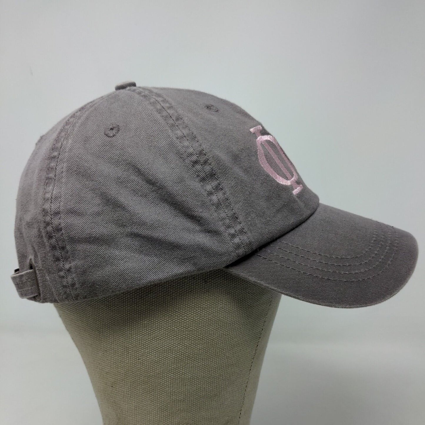 Alternative Women's Slideback Hat Gray Embroidered Phi Mu Sorority Logo