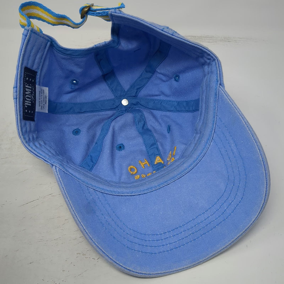 Home Free Baseball Cap Blue One Size Idaho The Gem State Striped Slideback Hat