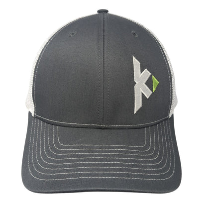 Richardson Snapback Trucker Hat Gray One Size Adjustable Embroidered Mesh Back