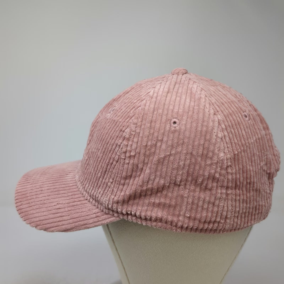 Pink Baseball Cap One Size Corduroy Adjustable Strapback Solid Blank 6 Panel Hat