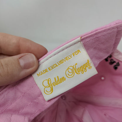 Golden Nugget Slideback Hat Pink OSFA Adjustable Embroidered Rhinestone