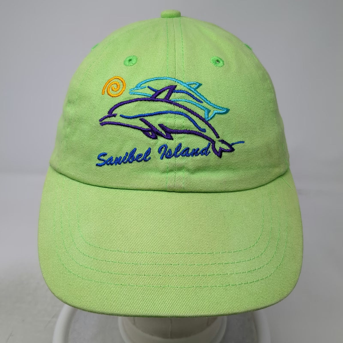 Distinctive Headwear Green Baseball Cap OSFM Sanibel Island Dolphin Hat Florida