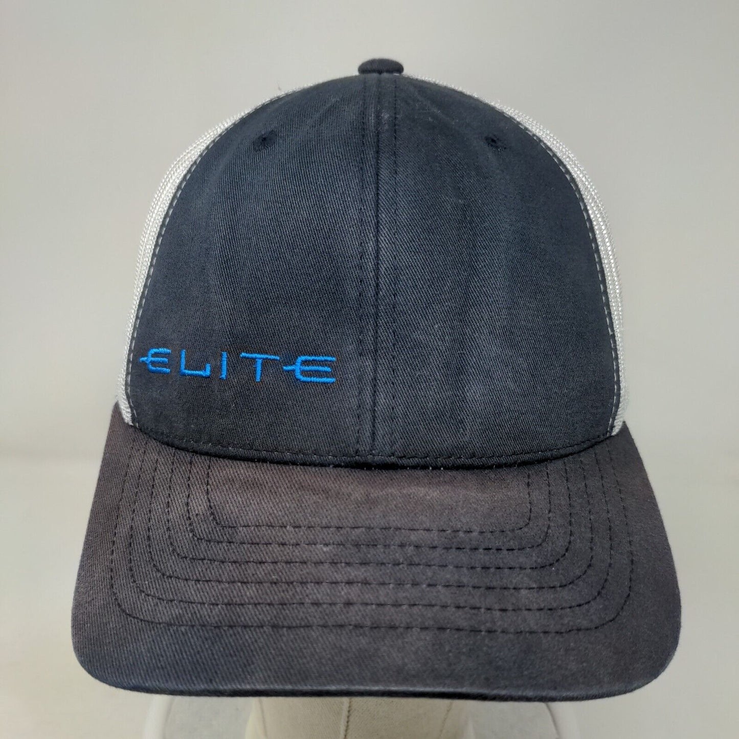 Elite Snapback Trucker Hat Blue OSFM Adjustable Embroidered Mesh Back 6 Panel