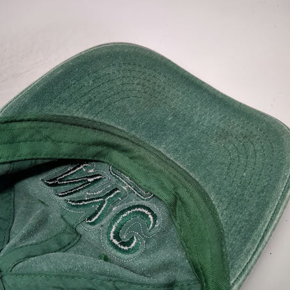BJB Baseball Cap Green One Size NYC 1625 Frayed Applique Cotton Adjustable Hat