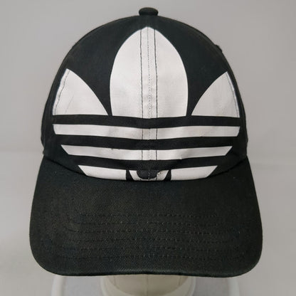Adidas Baseball Cap Black OSFM Trefoil Logo Large Graphic Cotton Slideback Hat