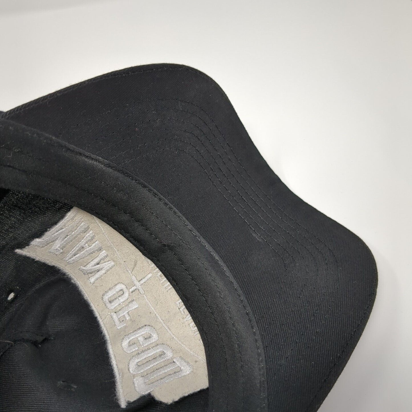 Man of God Strong Faithful Fearless Strapback Hat Black One Size Solid