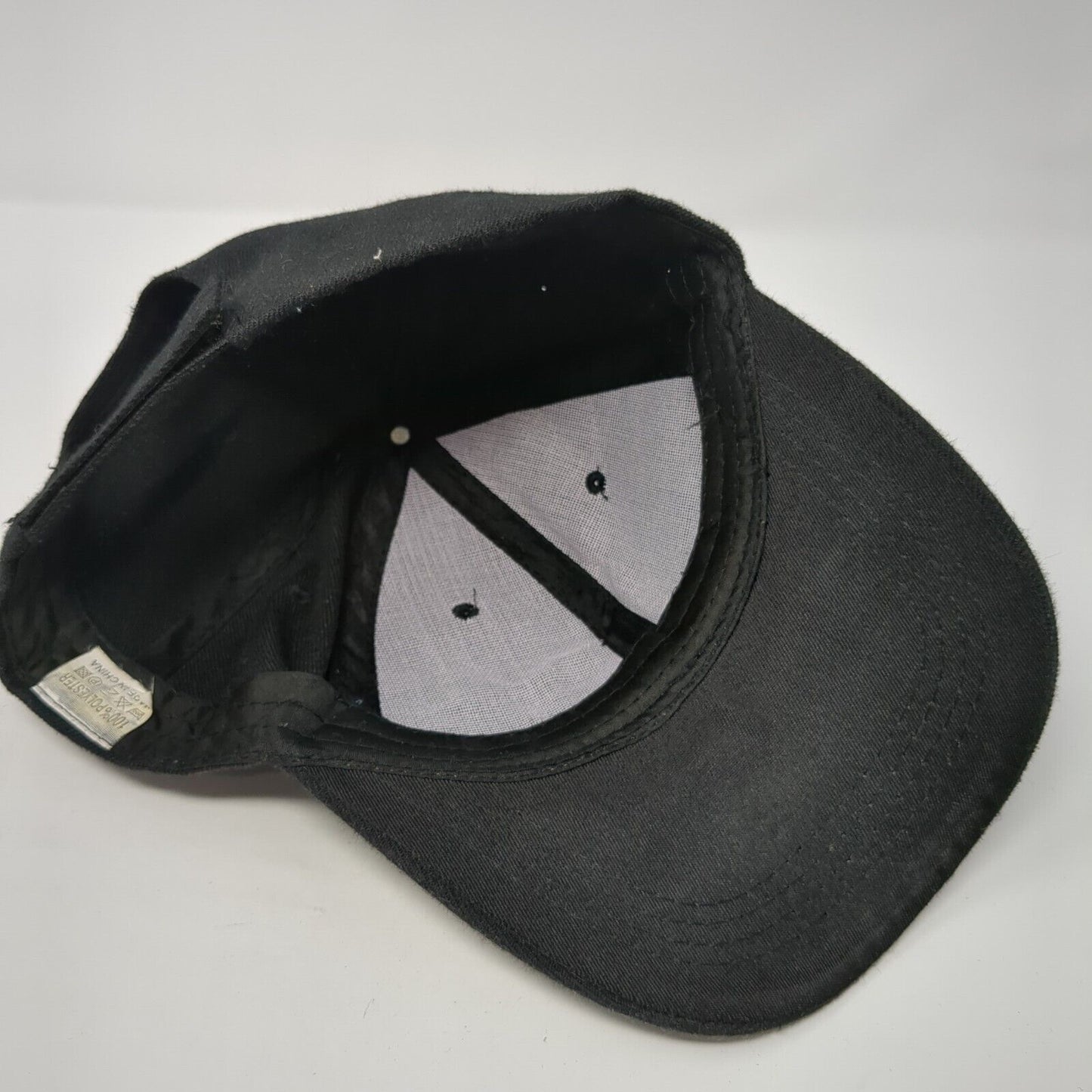 Unbranded Strapback Hat Black One Size Adjustable 6 Panel Blank Polyester