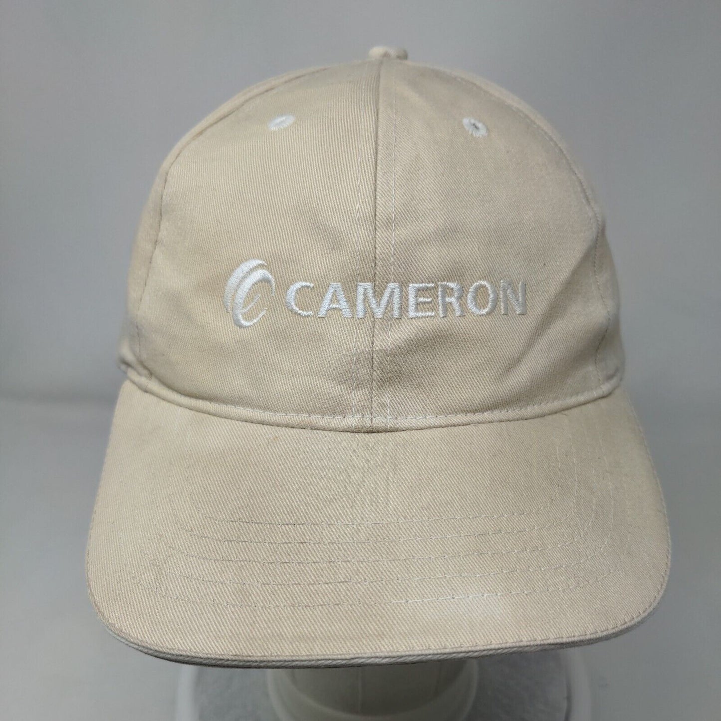 Cameron Strapback Hat Tan OSFM Embroidered Adjustable Vent Holes