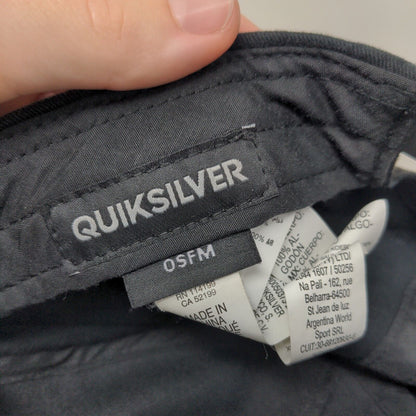 Quiksilver Flag Patch Snapback Hat Black OSFM Adjustable Vent Holes