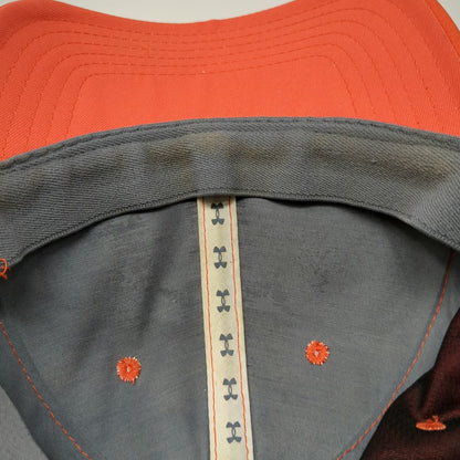 Under Armour Baseball Cap Orange Gray L Stretch Fit Curve Brim Graphic Logo Hat