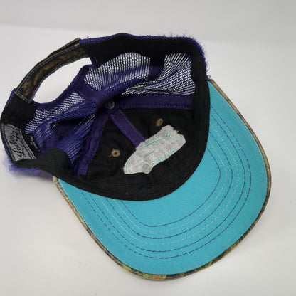 RMEF Women's Strapback Trucker Hat Camo One Size Mesh Back Outdoor Cap