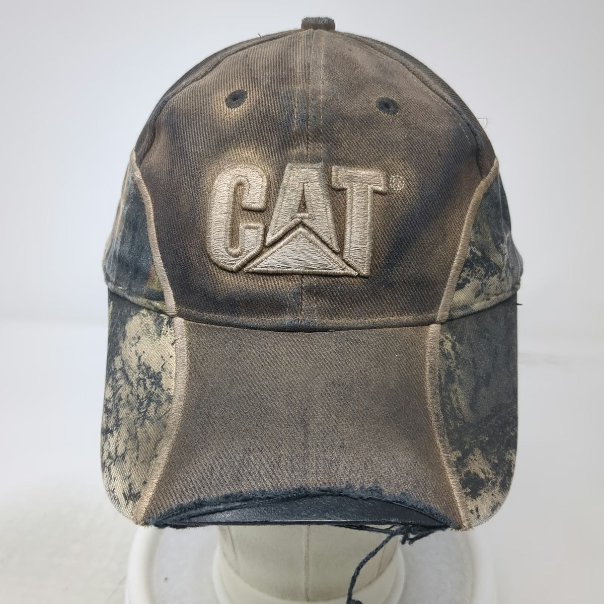 Caterpillar Brown Camo Baseball Cap One Size Embroidered Logo Strapback Hat