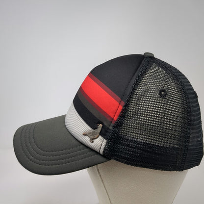 Aeropostale Trucker Hat Black Red Gray White One Size Striped Bird Charm Mesh
