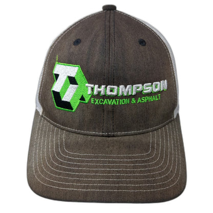 Richardson Trucker Hat Black One Size Snapback Mesh Back Excavation Asphalt Logo