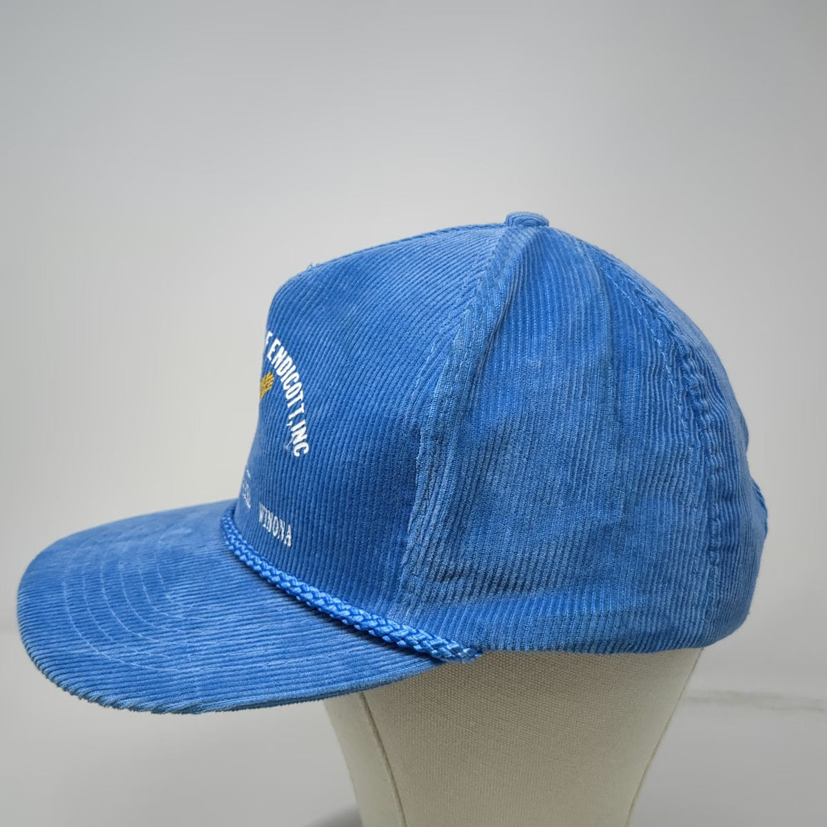 Otto 5 Panel Blue One Size Corduroy Wheat Growers Endicott Snapback Rope Hat