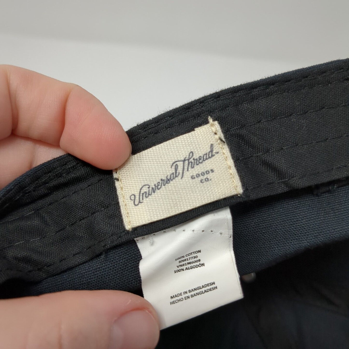 Universal Thread Slideback Hat Black One Size Adjustable Solid Blank