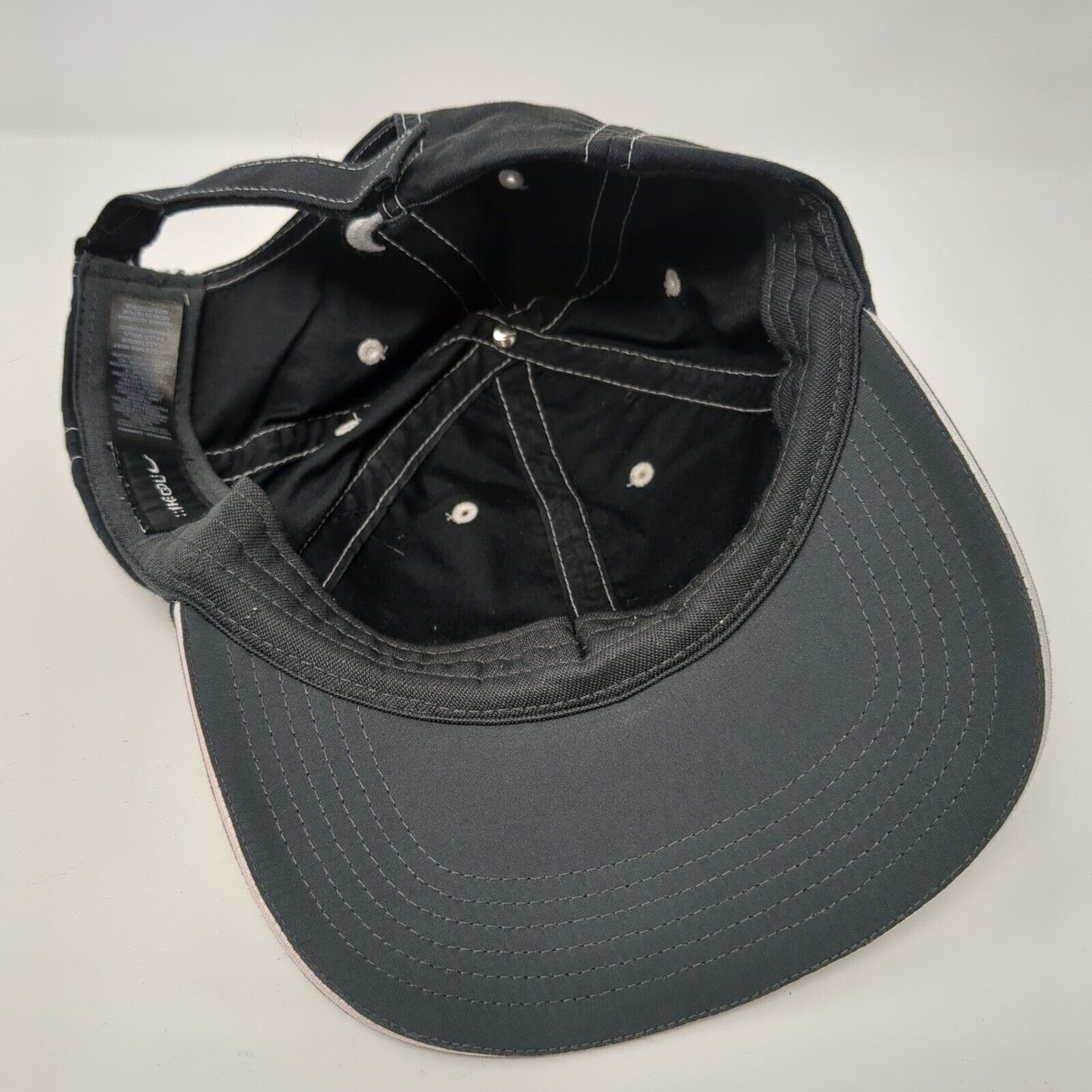 Nike Golf Strapback Hat Gray One Size Swoosh Adjustable Solid 6 Panel
