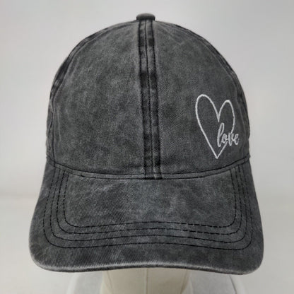 Love Slideback Hat Gray OSFM Embroidered Adjustable David And Young