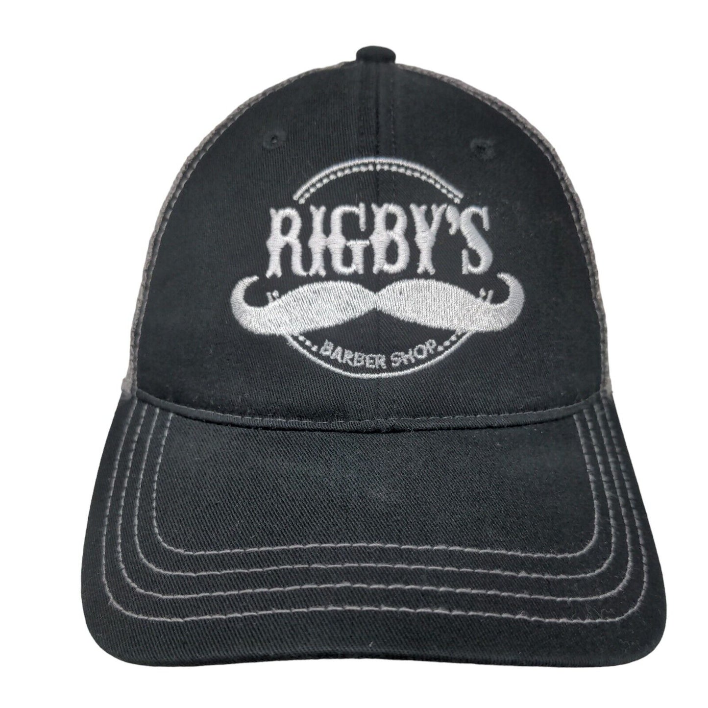 Rigby's Barber Shop Snapback Trucker Hat Black M/L Mesh Back Richardson