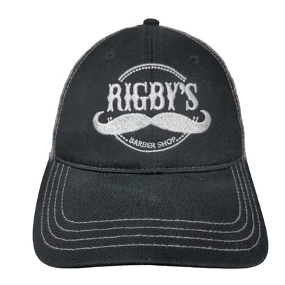Rigby's Barber Shop Snapback Trucker Hat Black M/L Mesh Back Richardson