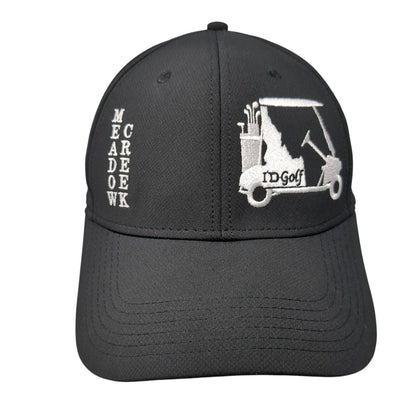 Meadow Creek ID Golf Strapback Hat Black One Size Adjustable 6 Panel