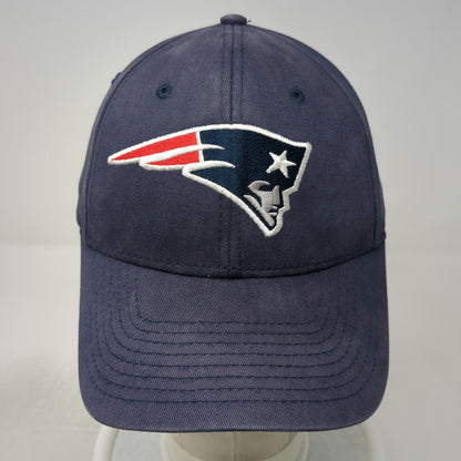 New England Patriots NFL Team Apparel Blue One Size Strapback Cap Hat Gray Brim