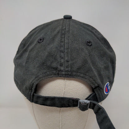 Champion Slideback Hat Black OSFA Adjustable Embroidered Vented Holes 6 Panel